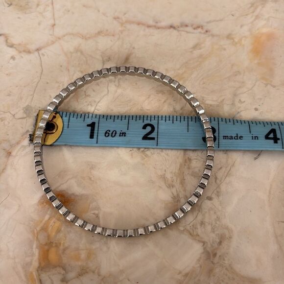 Set of 3 Steel Fancy Cut Bangle Bracelets - Picture 5 of 5